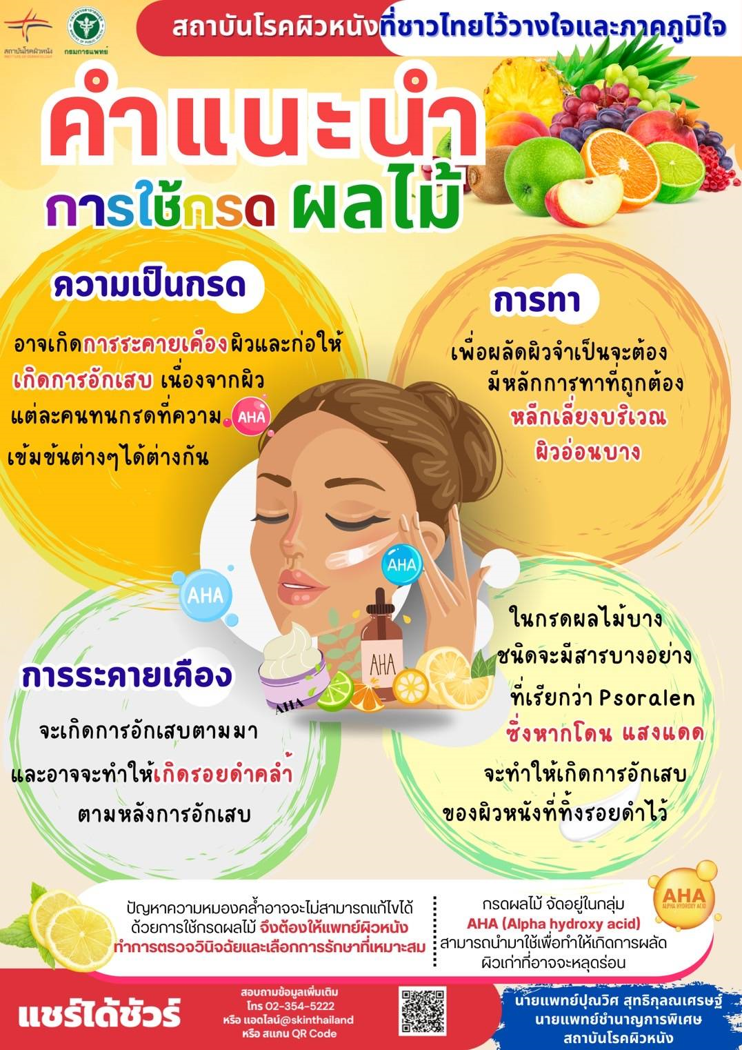 คำแนะนำการใช้กรดผลไม้